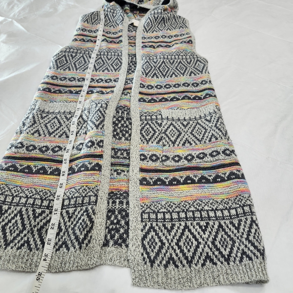 Monteau Size Small Multicolor Patterned Knit Vest - image 5